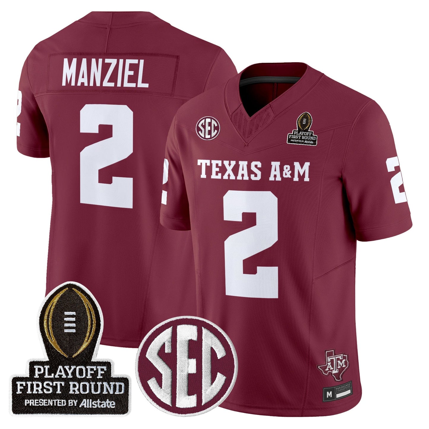 Men's Texas A&M Aggies 2025 Playoff First Round Vapor Limited Jersey - All Stitched