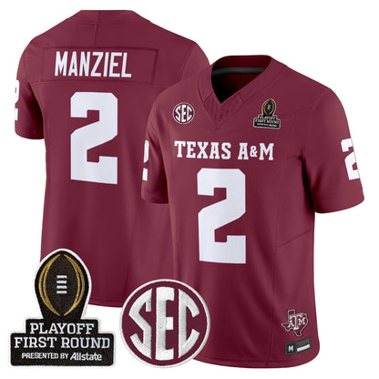 Men's Texas A&M Aggies 2025 Playoff First Round Vapor Limited Jersey - All Stitched