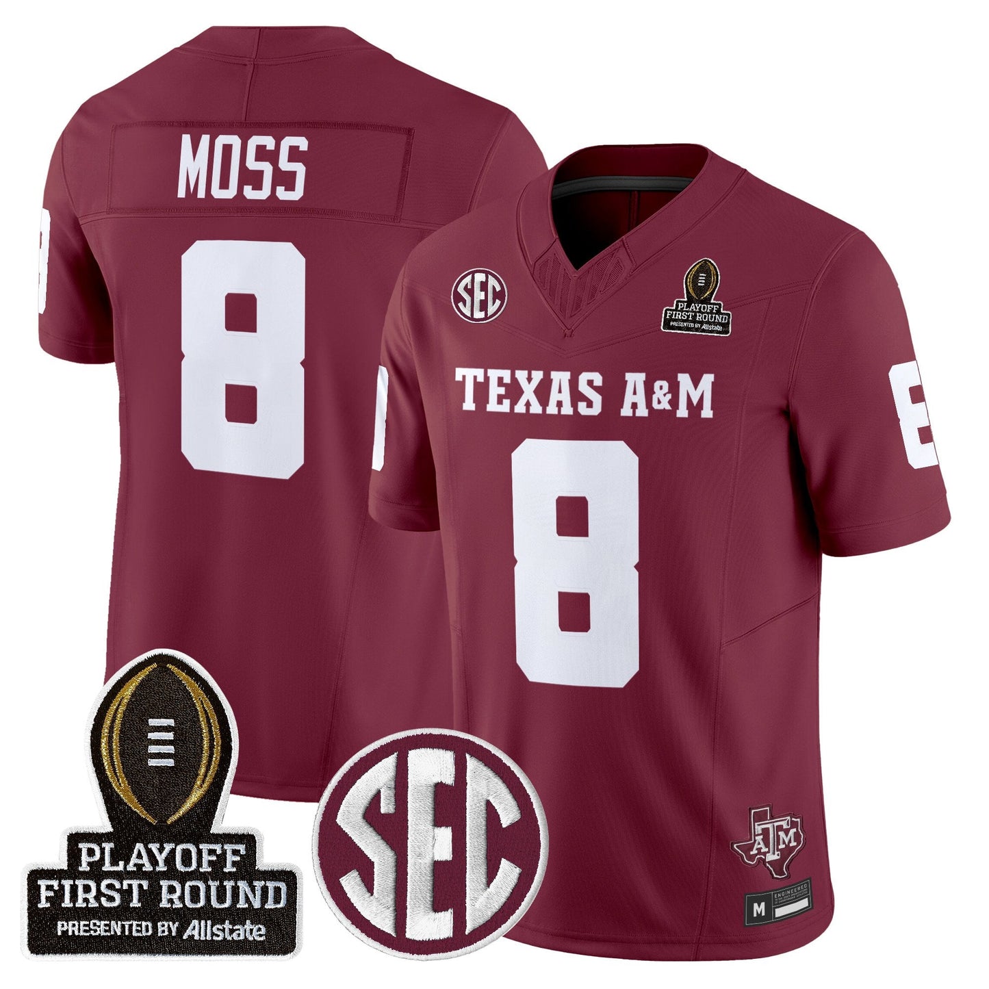 Men's Texas A&M Aggies 2025 Playoff First Round Vapor Limited Jersey - All Stitched