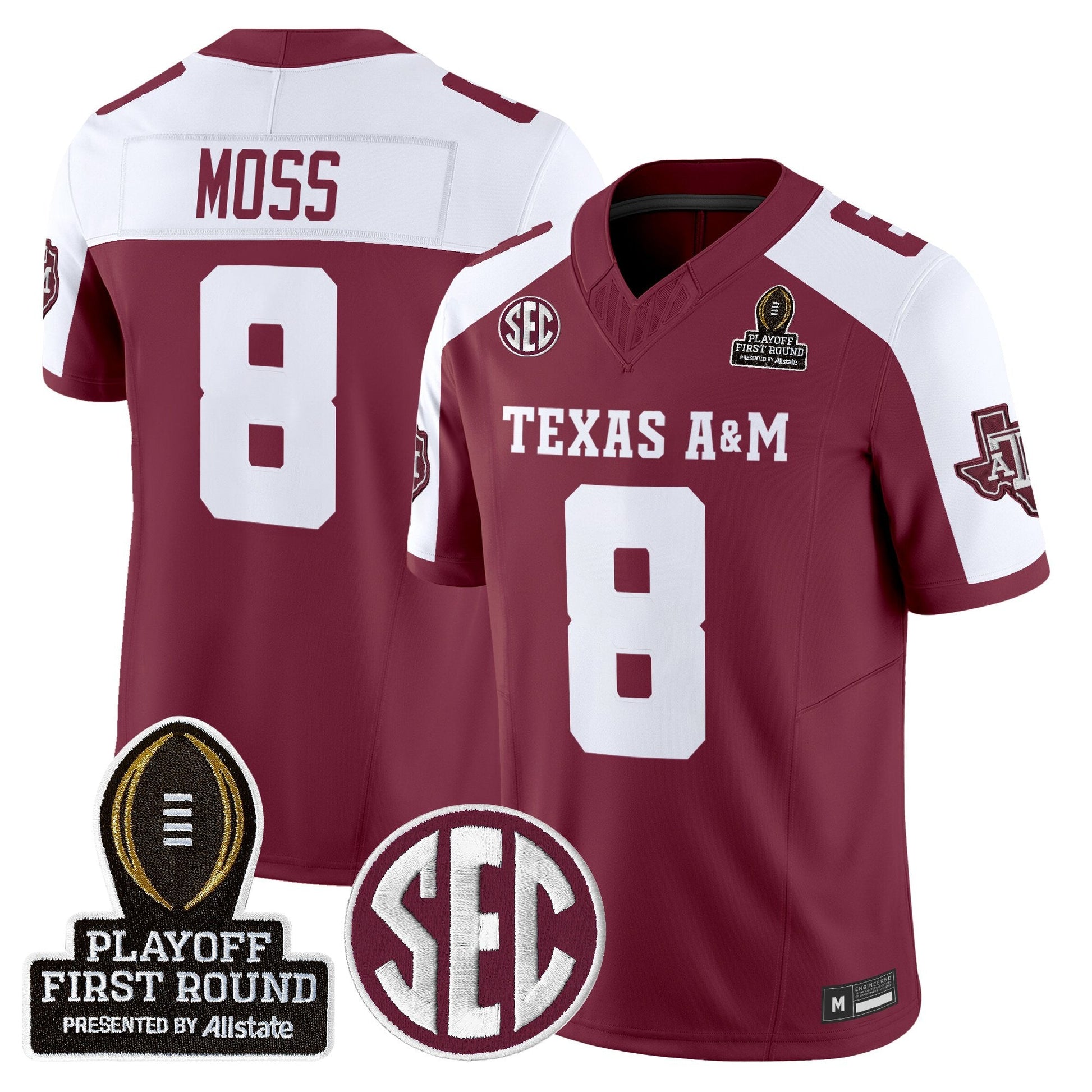Men's Texas A&M Aggies 2025 Playoff First Round Vapor Limited Jersey - All Stitched