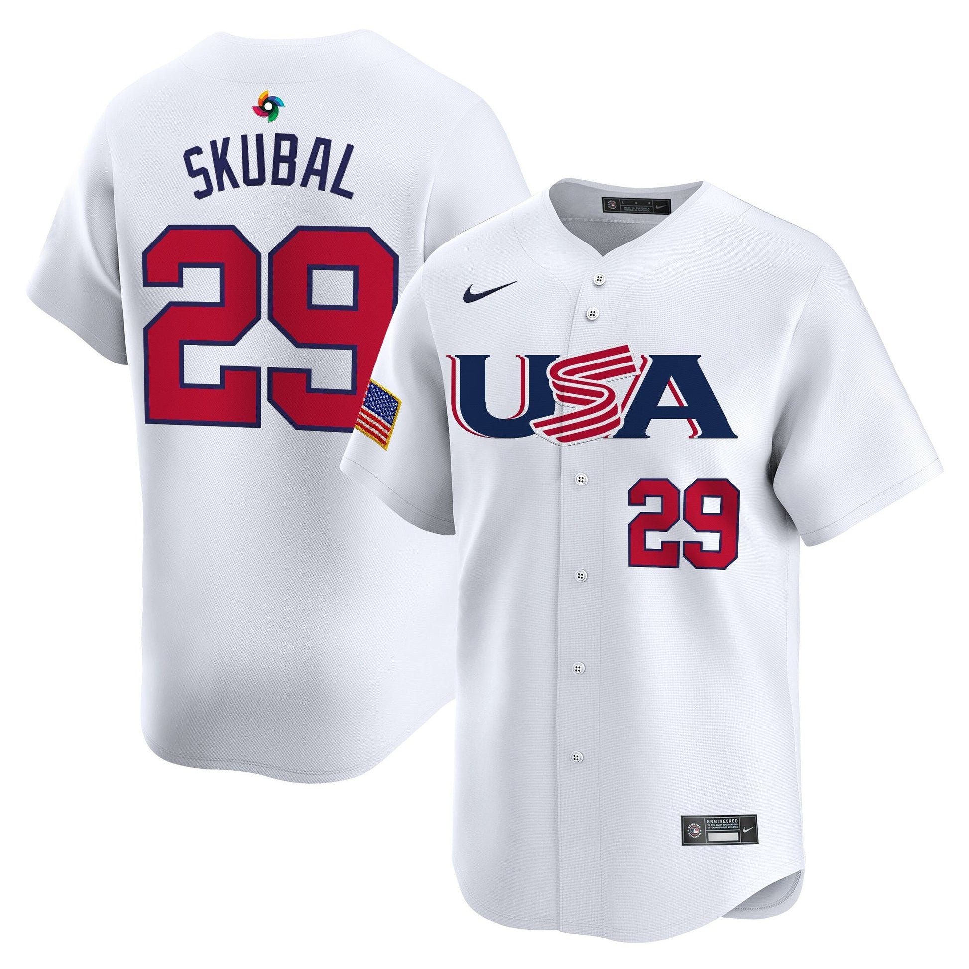 Men's Team USA World Baseball Classic Vapor Premier Jersey - 2026 Roster (Projected Number) - All Stitched