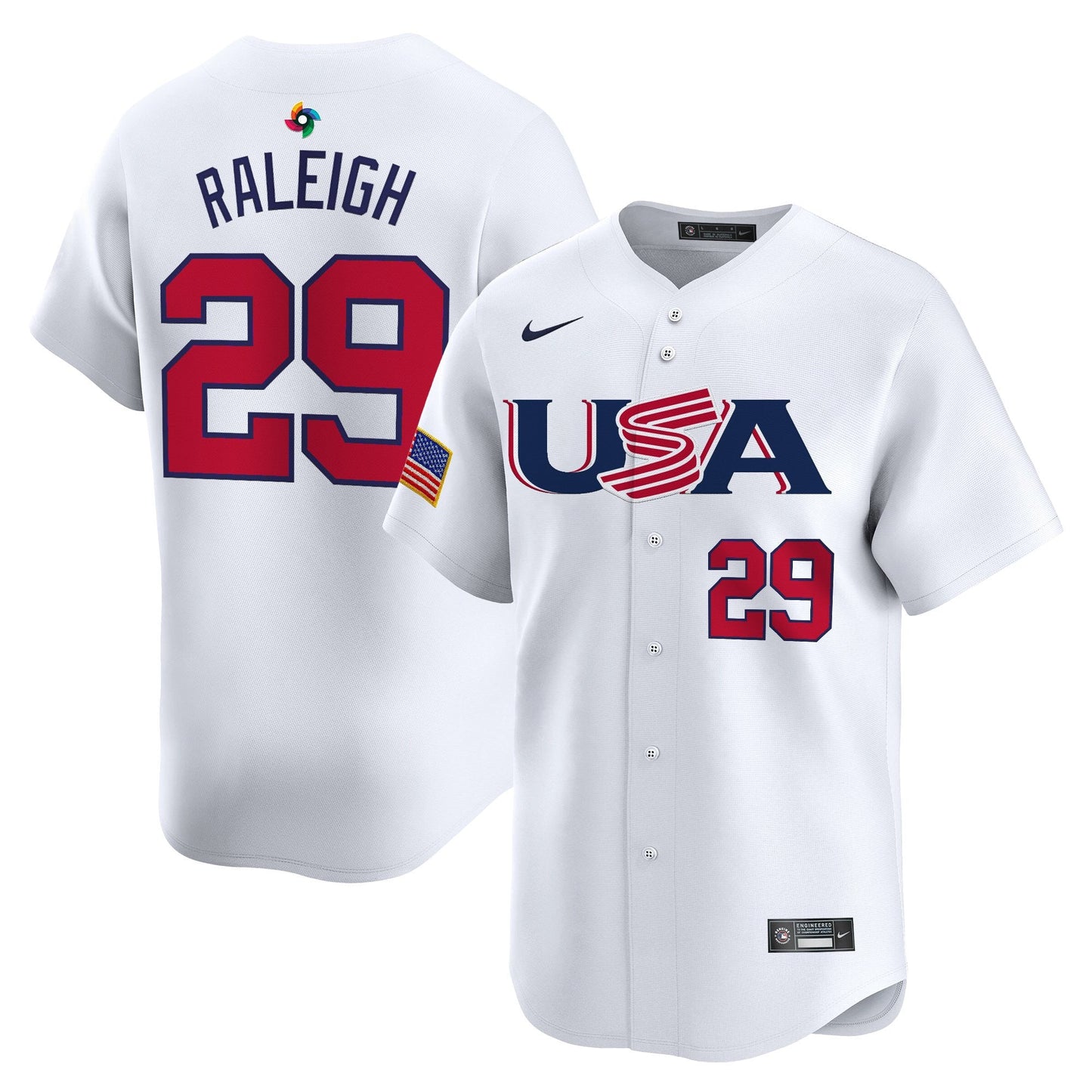 Men's Team USA World Baseball Classic Vapor Premier Jersey - 2026 Roster (Projected Number) - All Stitched