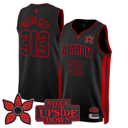 Men's Detroit Pistons 'Stranger Things Edition' Swingman Jersey - All Stitched