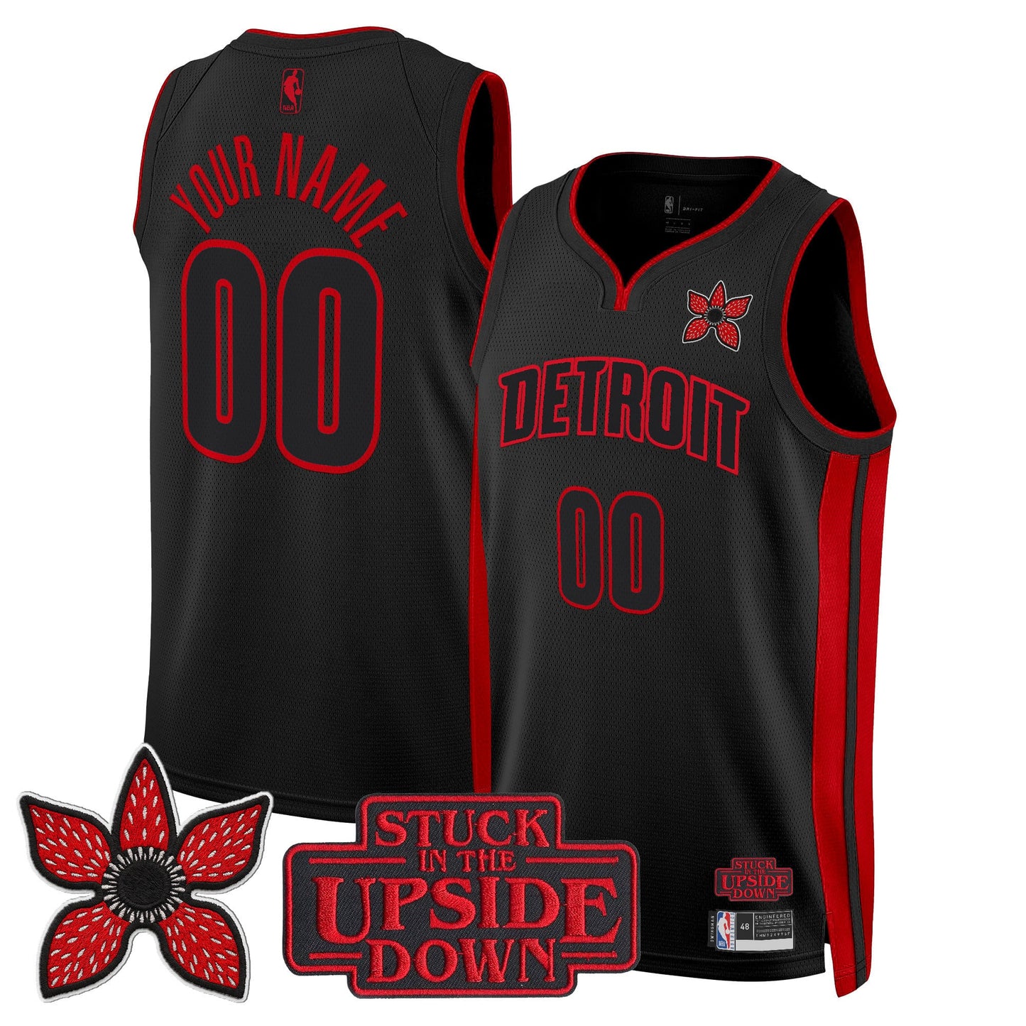 Detroit Pistons 'Stranger Things Edition' Swingman Custom Jersey - All Stitched
