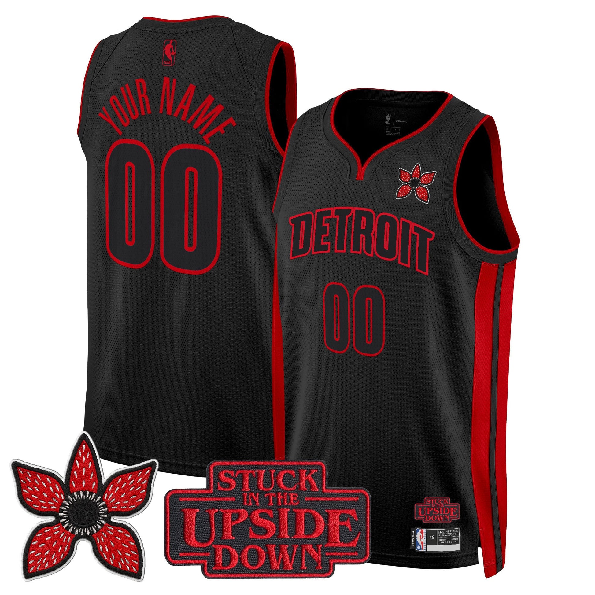 Detroit Pistons 'Stranger Things Edition' Swingman Custom Jersey - All Stitched