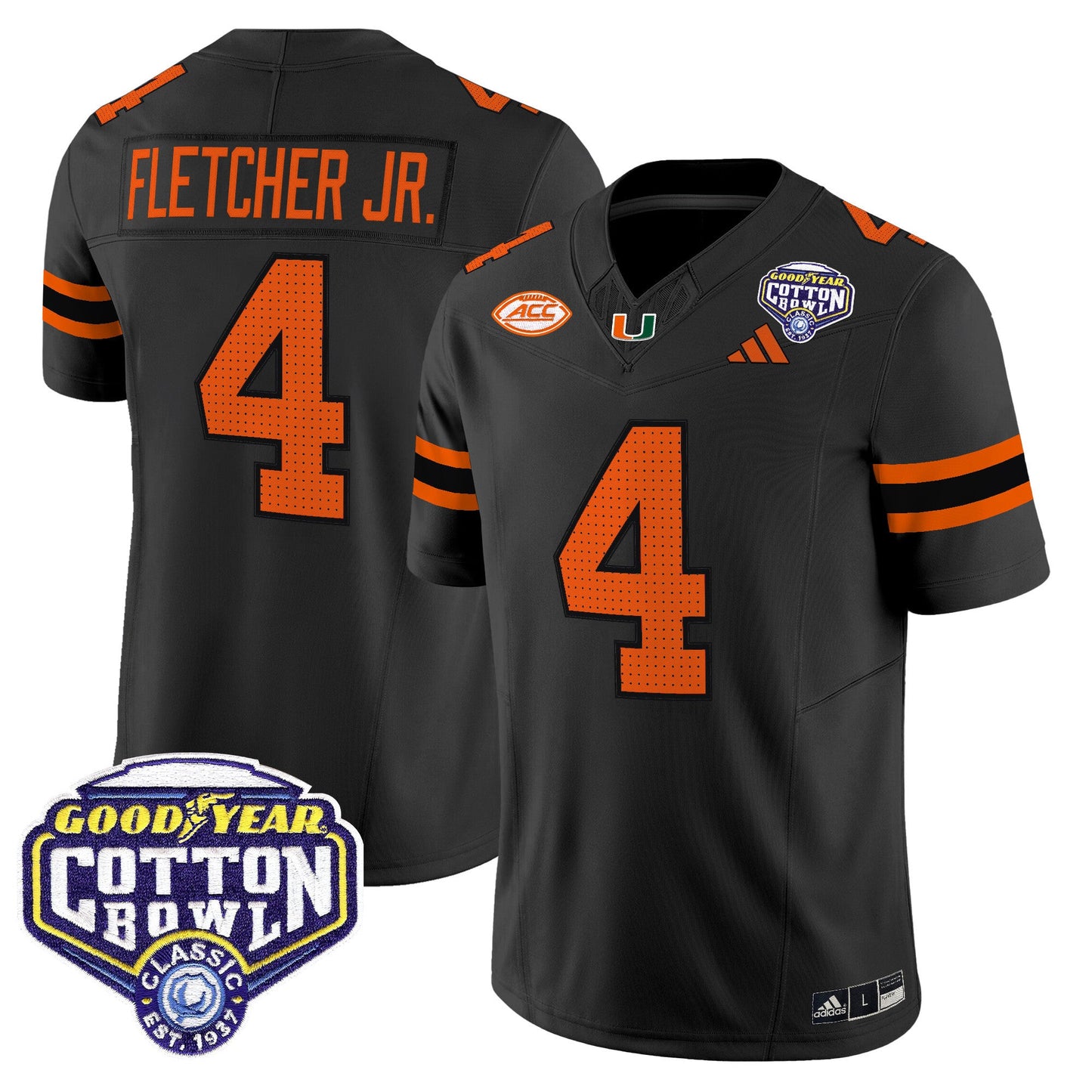 Men's Miami Hurricanes 2025 Vapor Limited Jersey - 2025 Cotton Bowl Patch - All Stitched