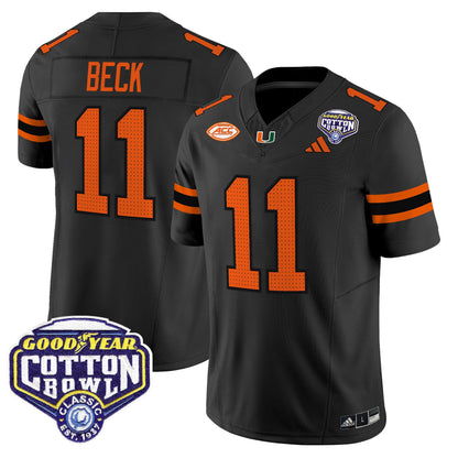 Men's Miami Hurricanes 2025 Vapor Limited Jersey - 2025 Cotton Bowl Patch - All Stitched