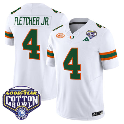 Men's Miami Hurricanes 2025 Vapor Limited Jersey - 2025 Cotton Bowl Patch - All Stitched