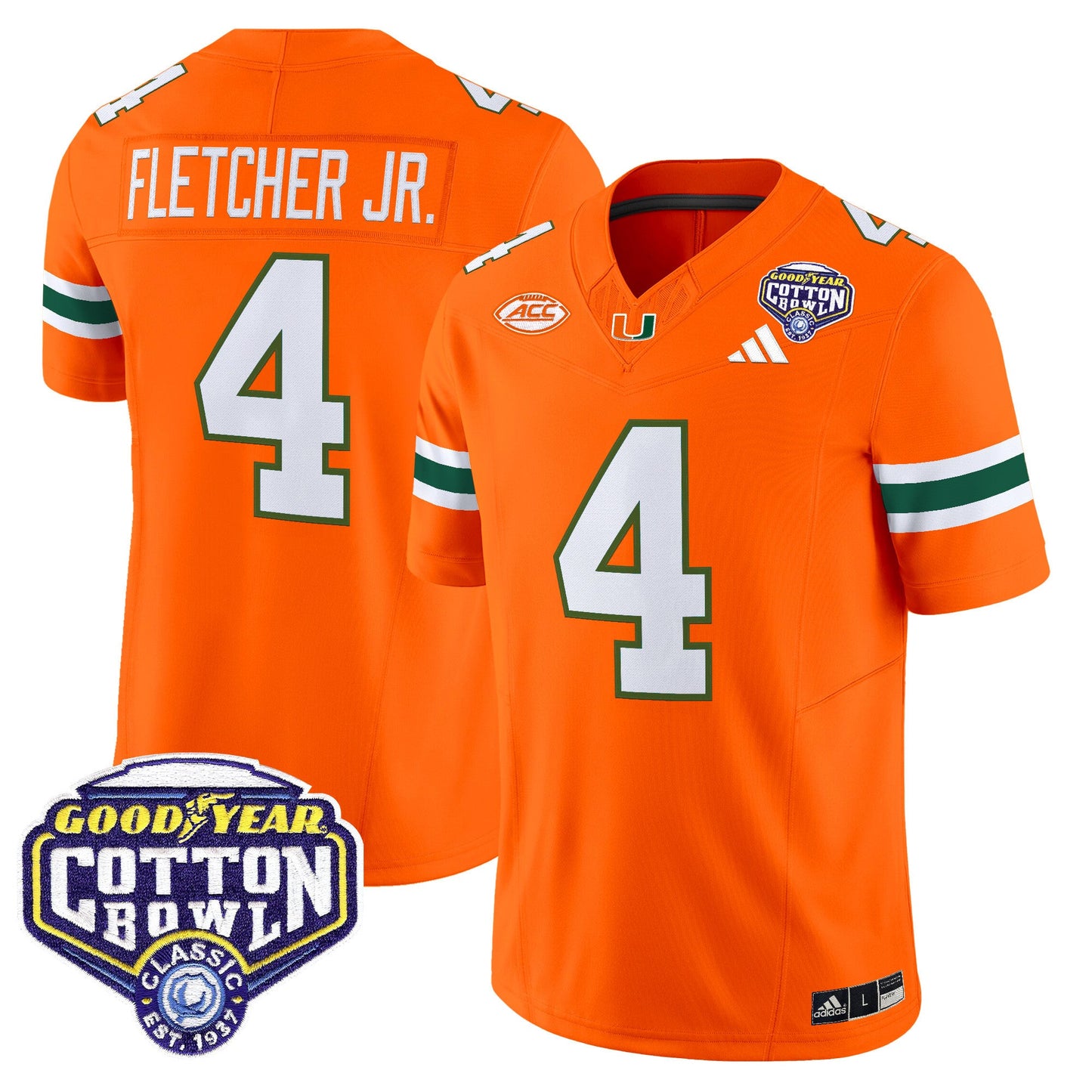 Men's Miami Hurricanes 2025 Vapor Limited Jersey - 2025 Cotton Bowl Patch - All Stitched