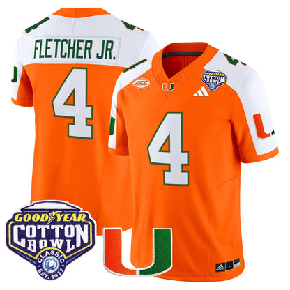 Men's Miami Hurricanes 2025 Vapor Limited Jersey - 2025 Cotton Bowl Patch - All Stitched