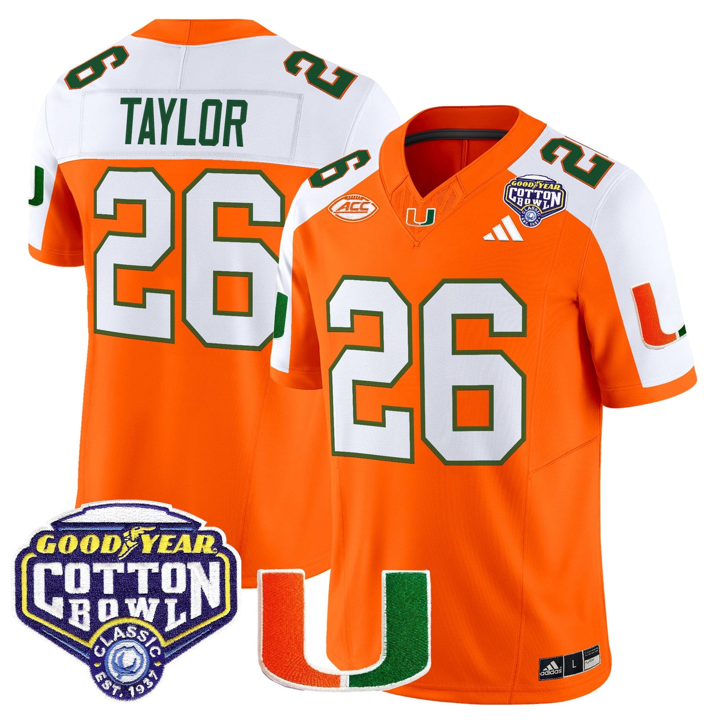 Men's Miami Hurricanes 2025 Vapor Limited Jersey - 2025 Cotton Bowl Patch - All Stitched