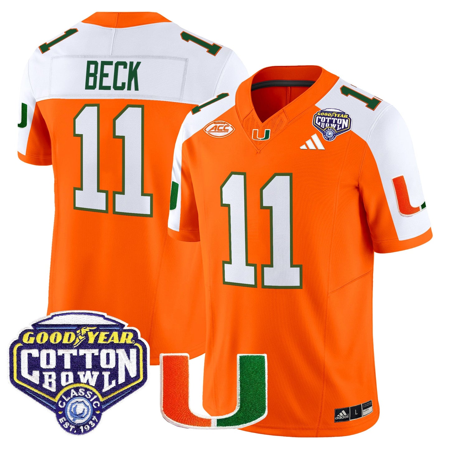 Men's Miami Hurricanes 2025 Vapor Limited Jersey - 2025 Cotton Bowl Patch - All Stitched