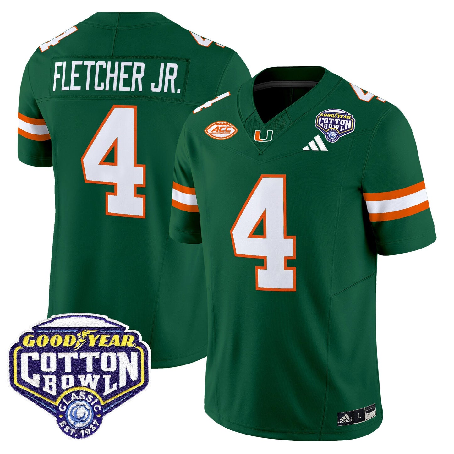 Men's Miami Hurricanes 2025 Vapor Limited Jersey - 2025 Cotton Bowl Patch - All Stitched