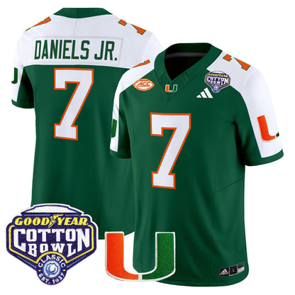 Men's Miami Hurricanes 2025 Vapor Limited Jersey - 2025 Cotton Bowl Patch - All Stitched