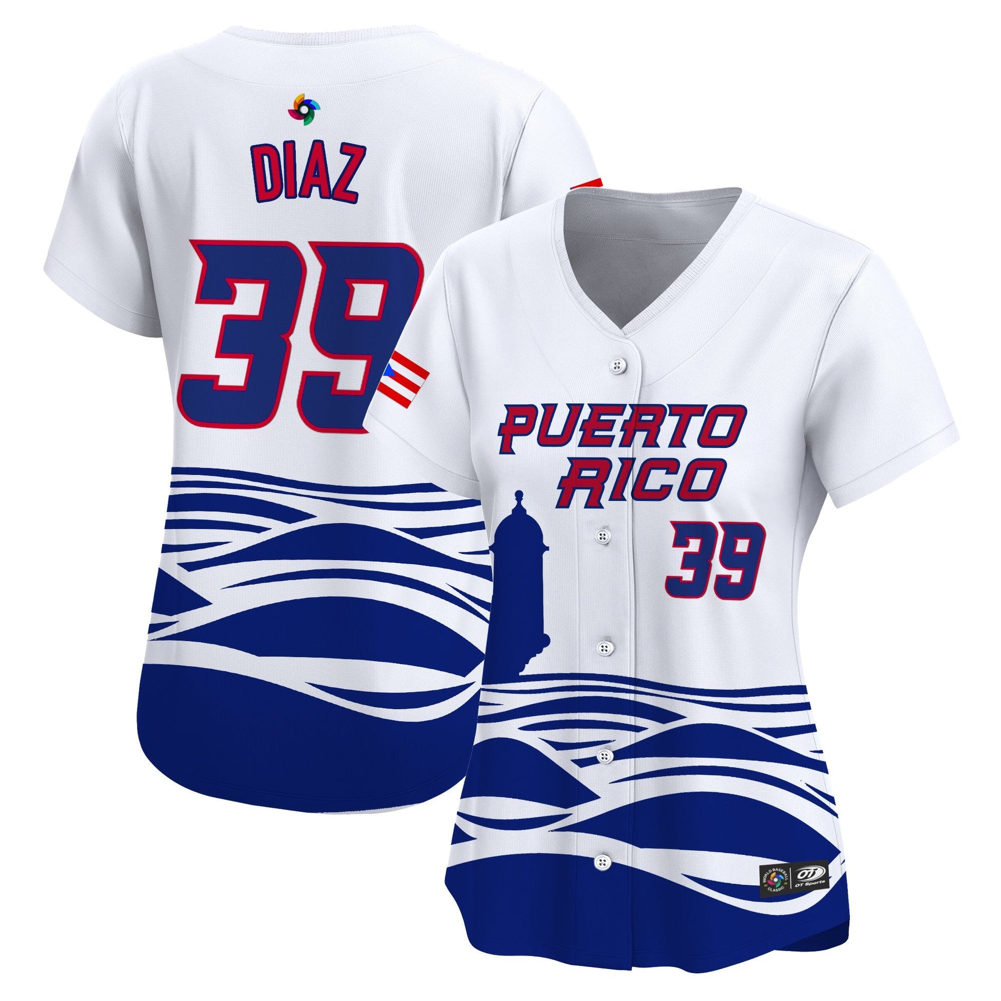 Women's Team Puerto Rico World Baseball Classic Vapor Premier Jersey - 2026 Roster - All Stitched