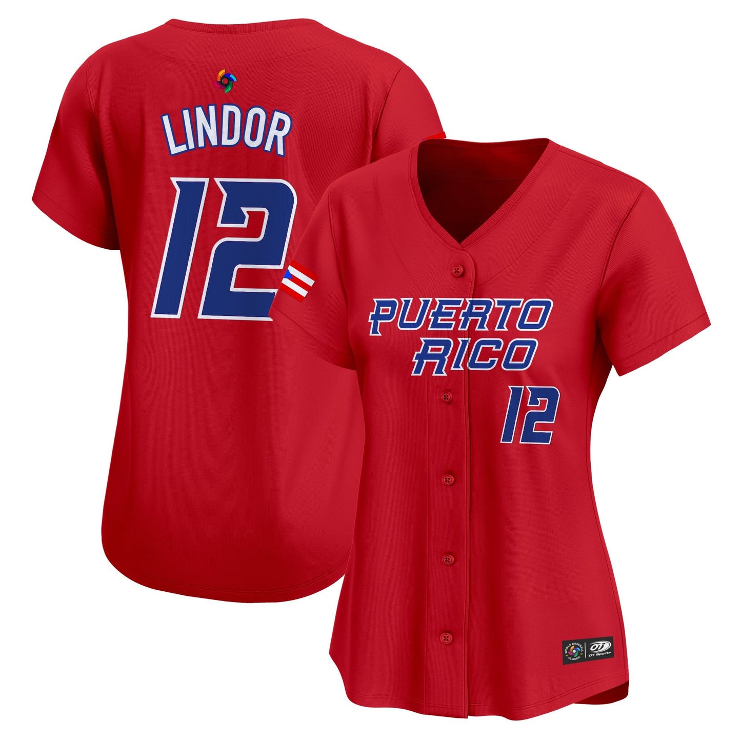 Women's Team Puerto Rico World Baseball Classic Vapor Premier Jersey - 2026 Roster - All Stitched