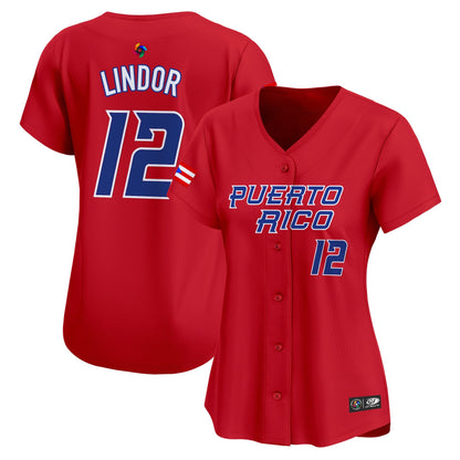 Women's Team Puerto Rico World Baseball Classic Vapor Premier Jersey - 2026 Roster - All Stitched