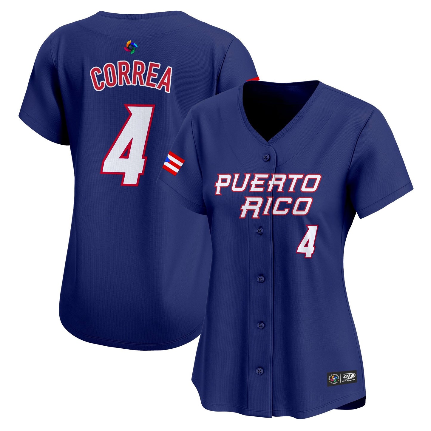 Women's Team Puerto Rico World Baseball Classic Vapor Premier Jersey - 2026 Roster - All Stitched