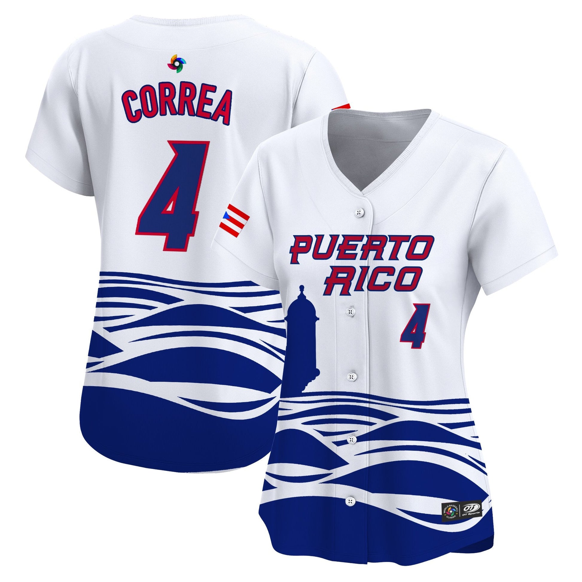 Women's Team Puerto Rico World Baseball Classic Vapor Premier Jersey - 2026 Roster - All Stitched