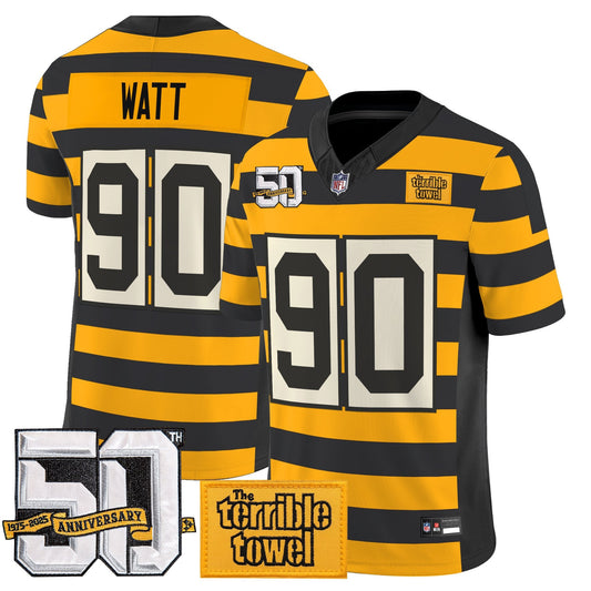 Pittsburgh Steelers Bumblebee 50th Terrible Towel Vapor Limited Jersey - All Stitched