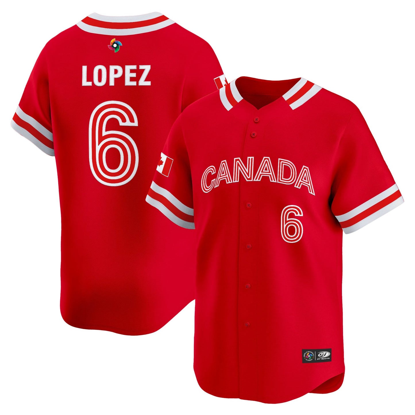Men's Team Canada World Baseball Classic Vapor Premier Jersey - 2026 Roster (Projected Number) - All Stitched