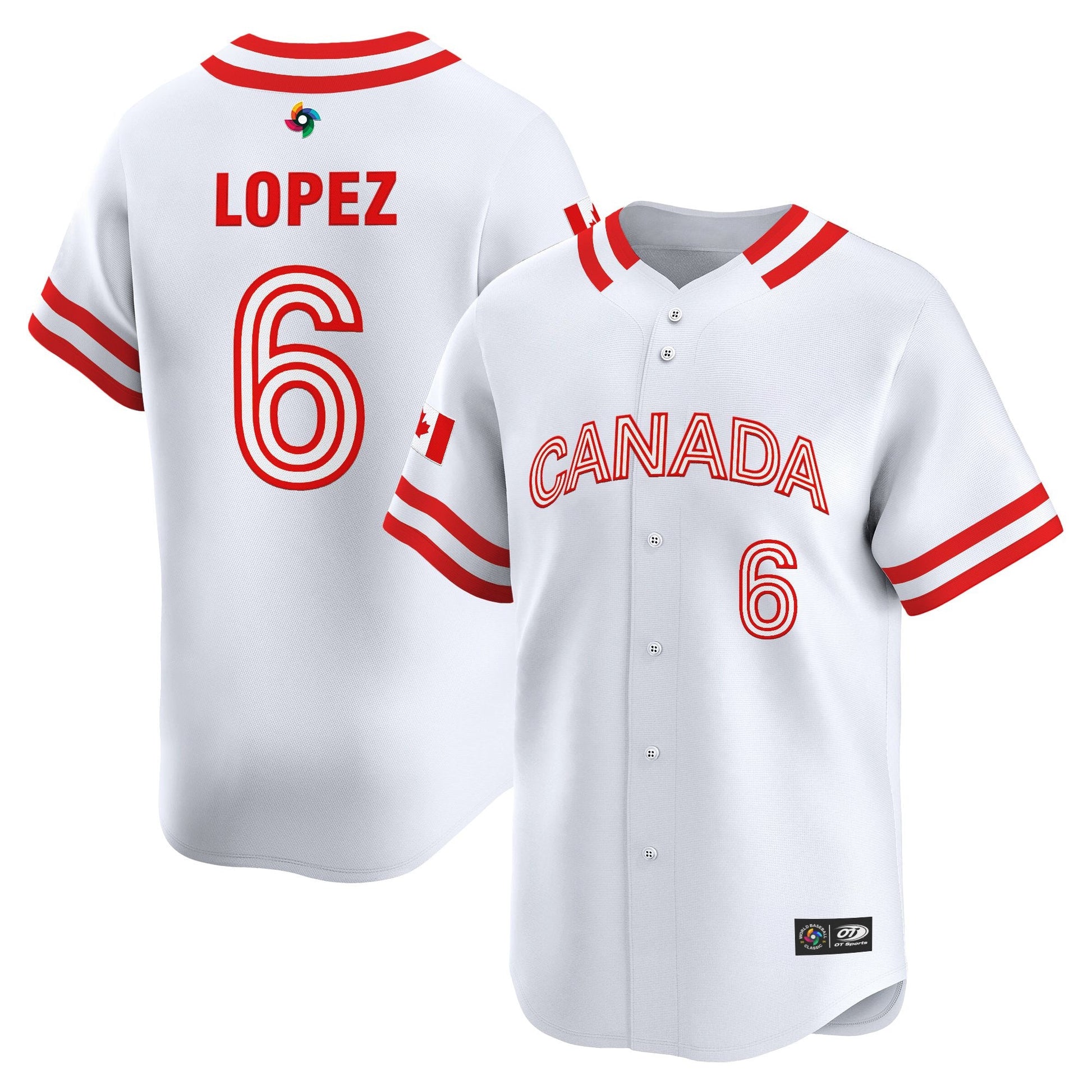 Men's Team Canada World Baseball Classic Vapor Premier Jersey - 2026 Roster (Projected Number) - All Stitched