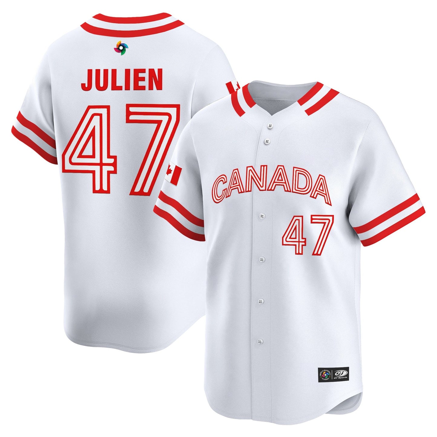 Men's Team Canada World Baseball Classic Vapor Premier Jersey - 2026 Roster (Projected Number) - All Stitched