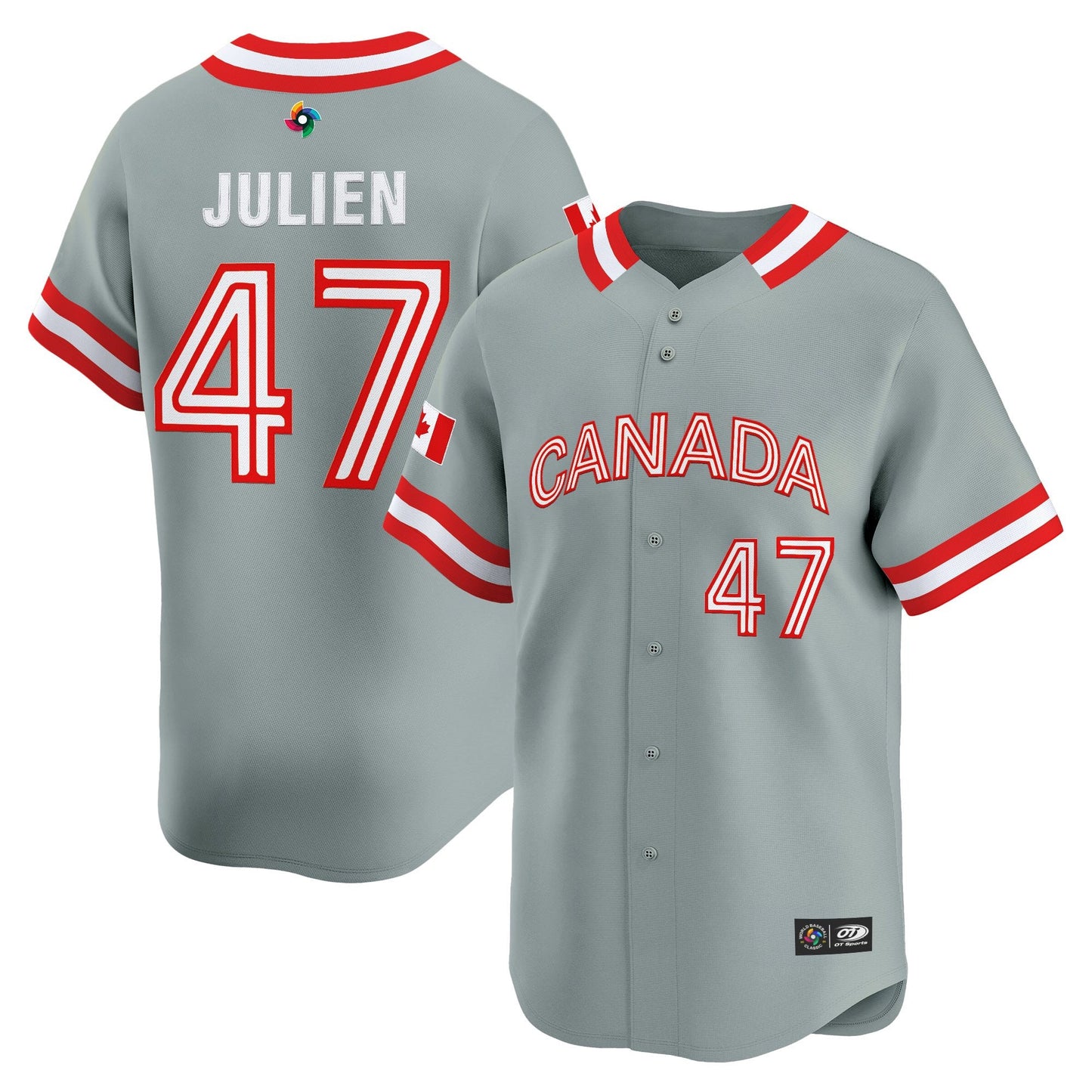 Men's Team Canada World Baseball Classic Vapor Premier Jersey - 2026 Roster (Projected Number) - All Stitched