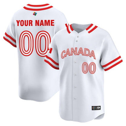 Team Canada World Baseball Classic Vapor Premier Custom Jersey - 2026 Roster (Projected Number) - All Stitched