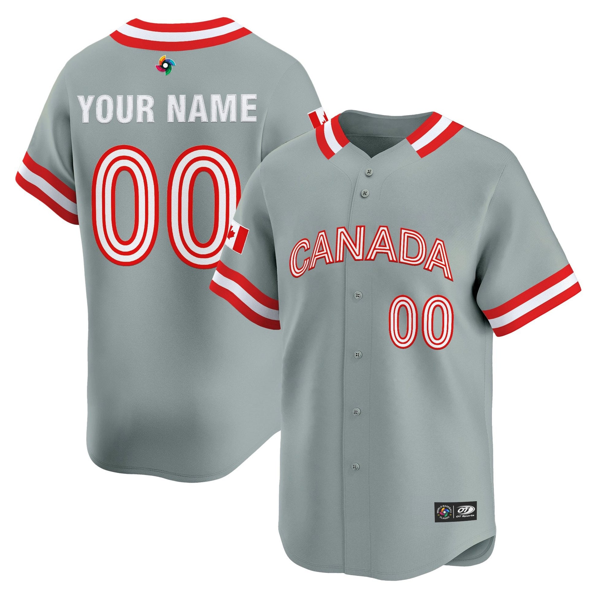 Team Canada World Baseball Classic Vapor Premier Custom Jersey - 2026 Roster (Projected Number) - All Stitched