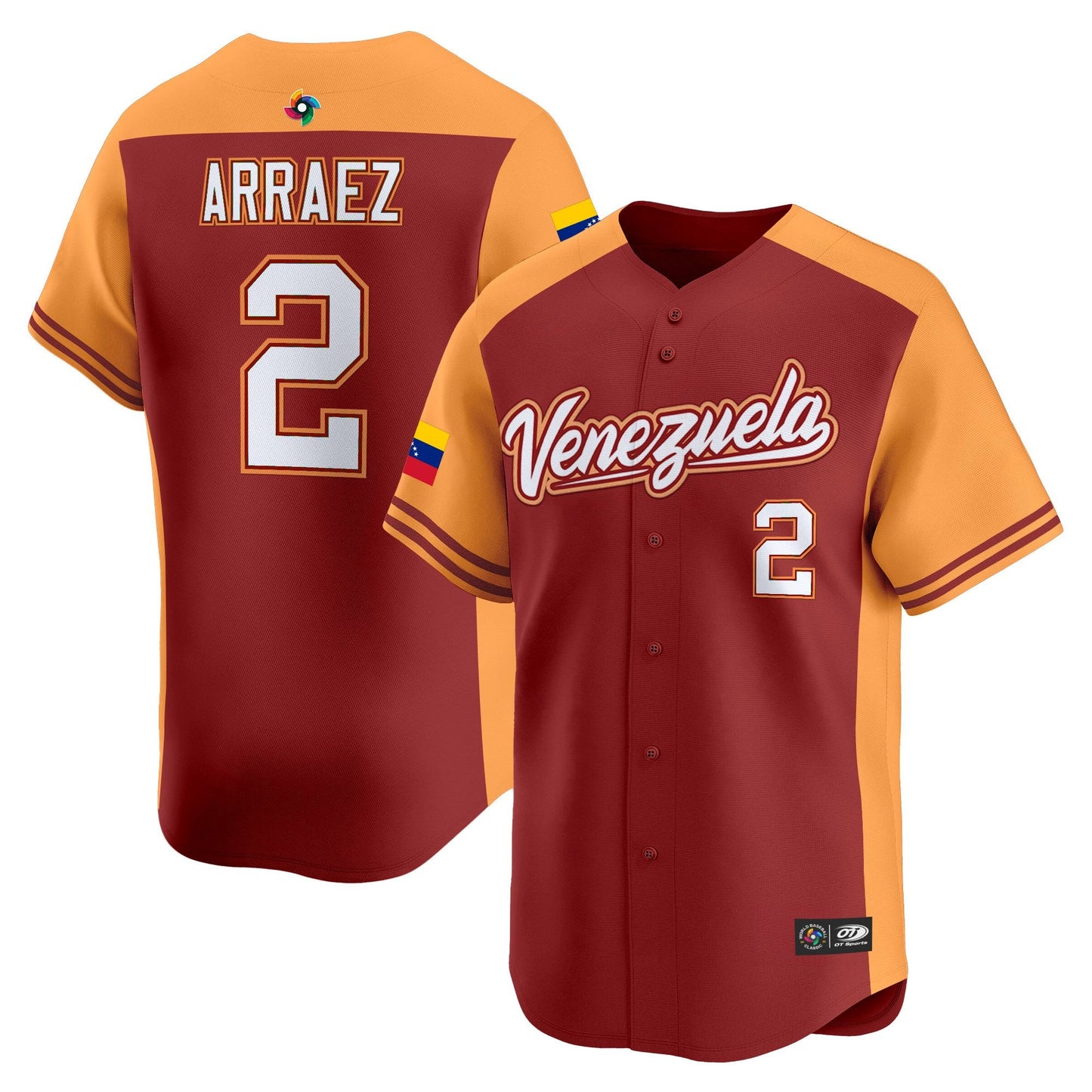 Men's Team Venezuela World Baseball Classic Vapor Premier Jersey - 2026 Roster - All Stitched