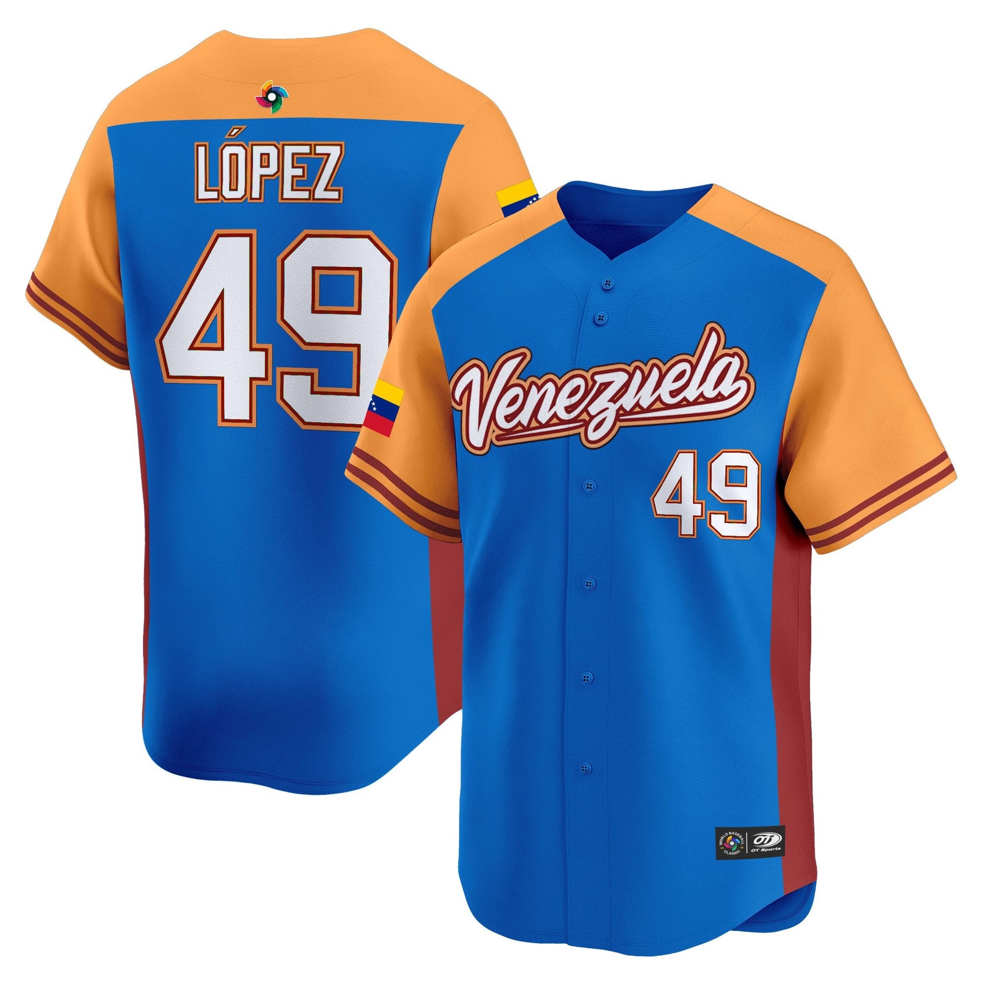 Men's Team Venezuela World Baseball Classic Vapor Premier Jersey - 2026 Roster - All Stitched