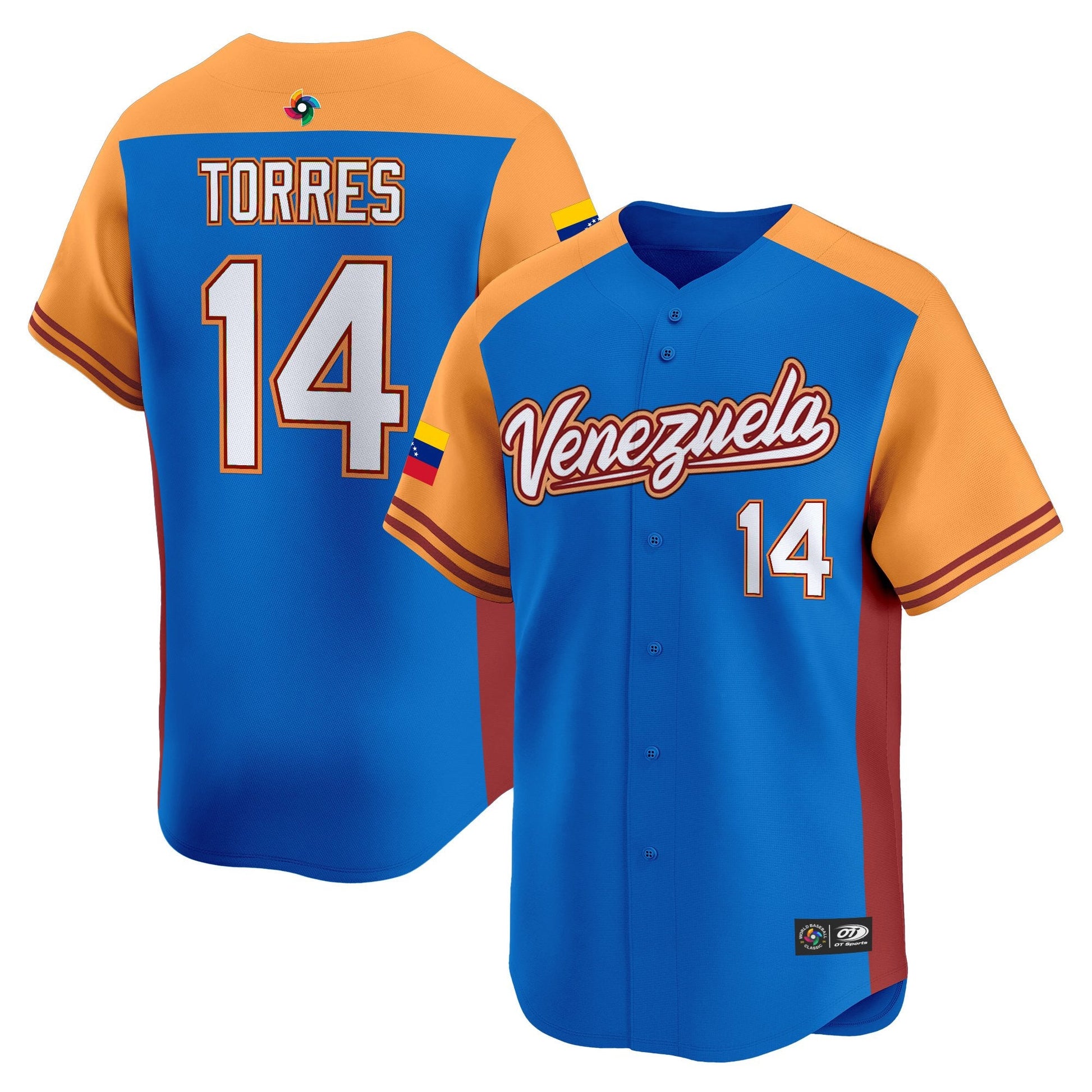 Men's Team Venezuela World Baseball Classic Vapor Premier Jersey - 2026 Roster - All Stitched