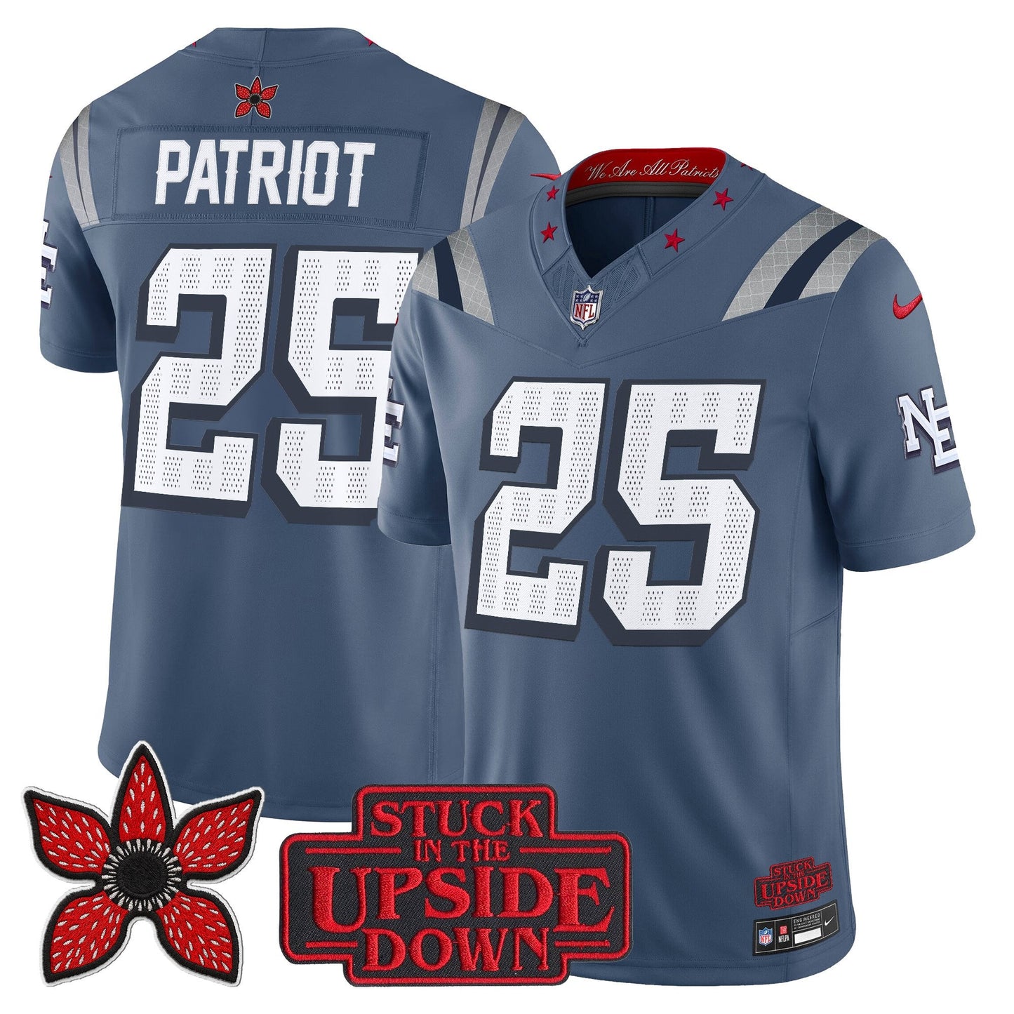 Men's New England Patriots 'Stranger Things Edition' Vapor Limited Jersey V2 - All Stitched