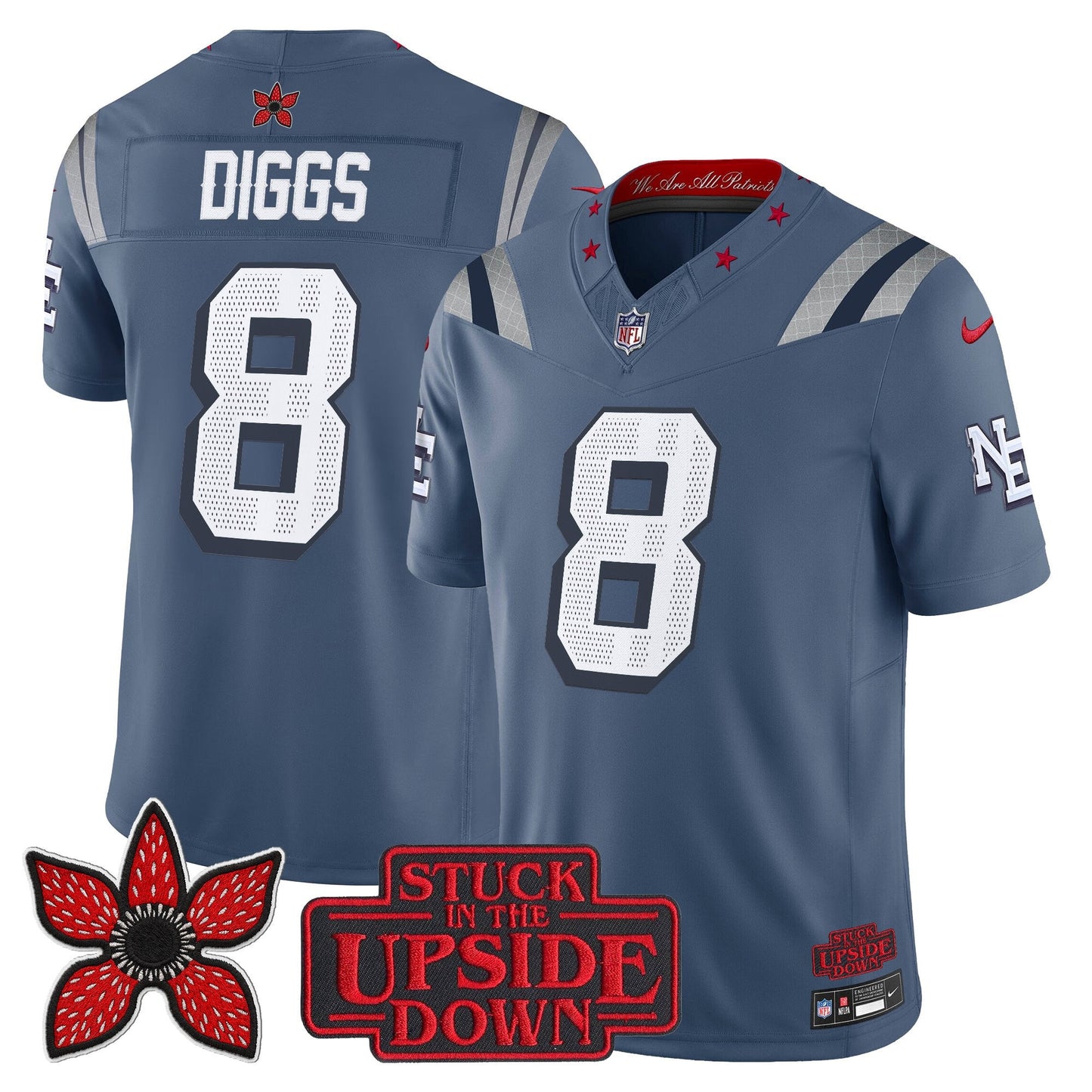 Men's New England Patriots 'Stranger Things Edition' Vapor Limited Jersey V2 - All Stitched