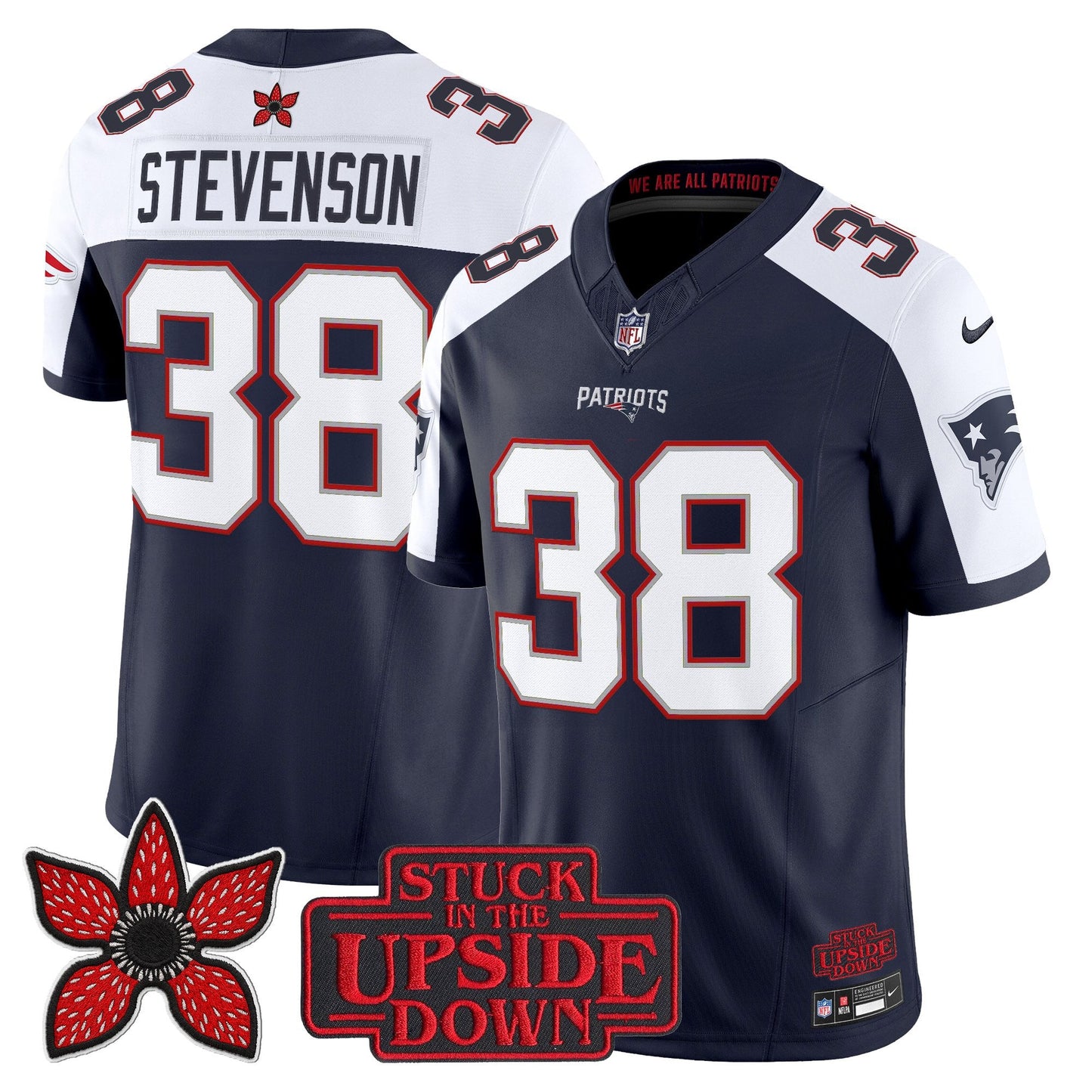 Men's New England Patriots 'Stranger Things Edition' Vapor Limited Jersey V2 - All Stitched