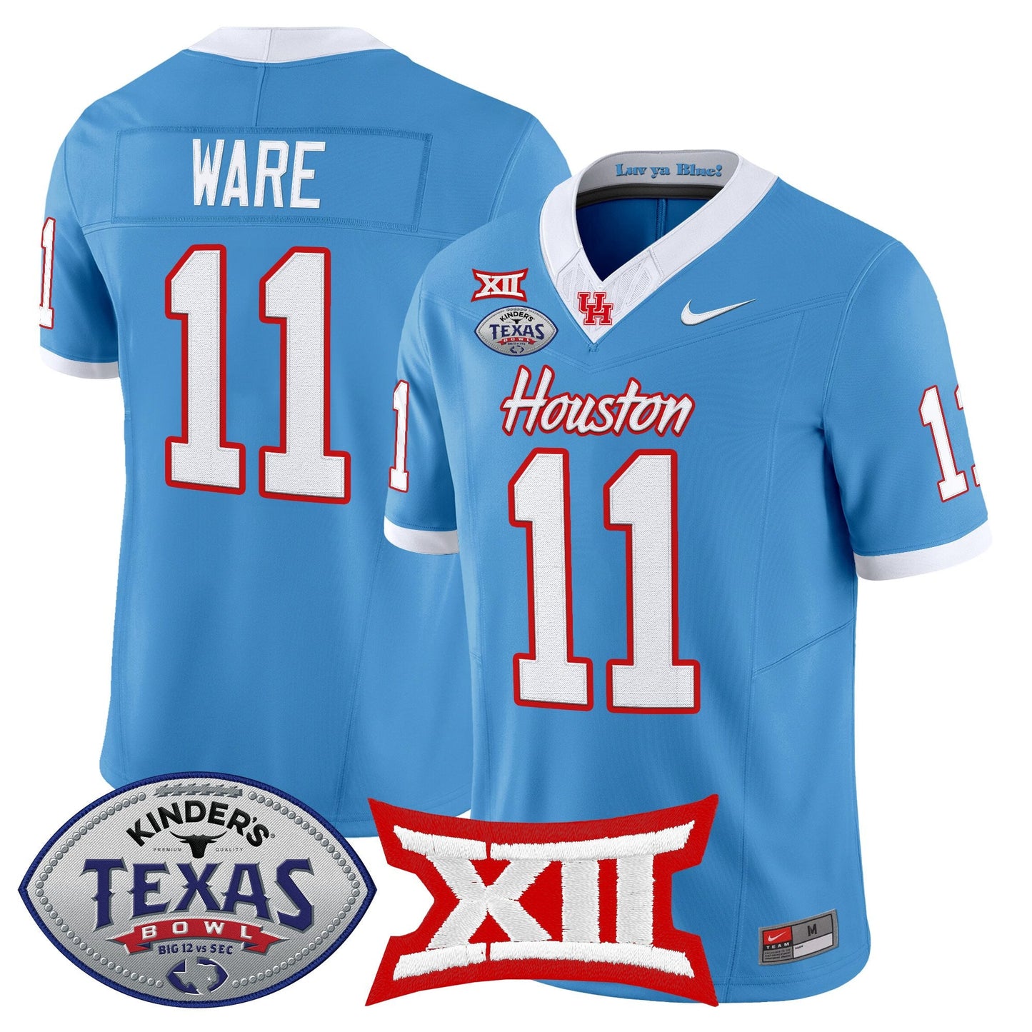 Men's Houston Cougars 2025 Texas Bowl Vapor Limited Jersey - All Stitched