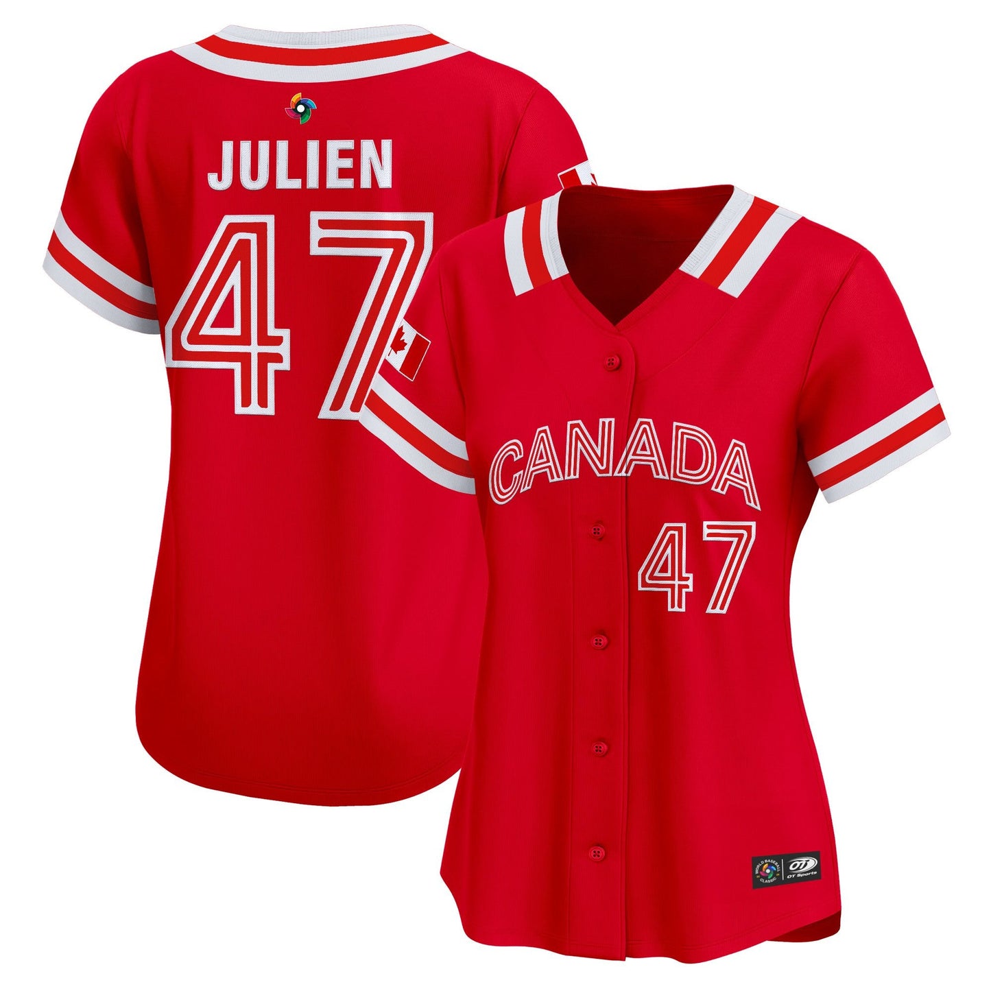 Women's Team Canada World Baseball Classic Vapor Premier Jersey - 2026 Roster (Projected Number) - All Stitched