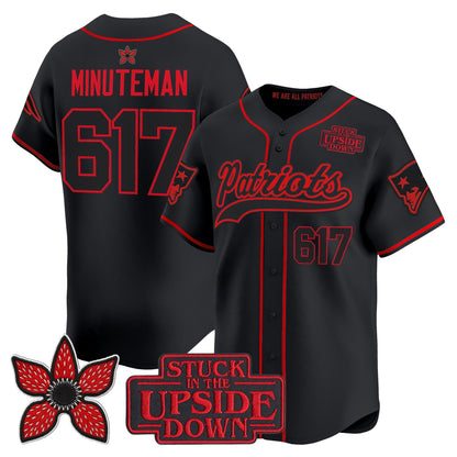 Men's New England Patriots 'Stranger Things Edition' Vapor Baseball Jersey - All Stitched