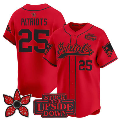 Men's New England Patriots 'Stranger Things Edition' Vapor Baseball Jersey - All Stitched