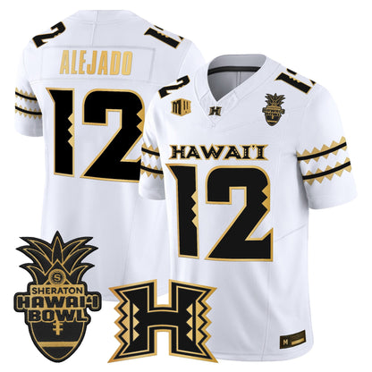 Men's Hawai'i Rainbow Warriors 2025 Hawai'i Bowl Gold Vapor Limited Jersey - All Stitched