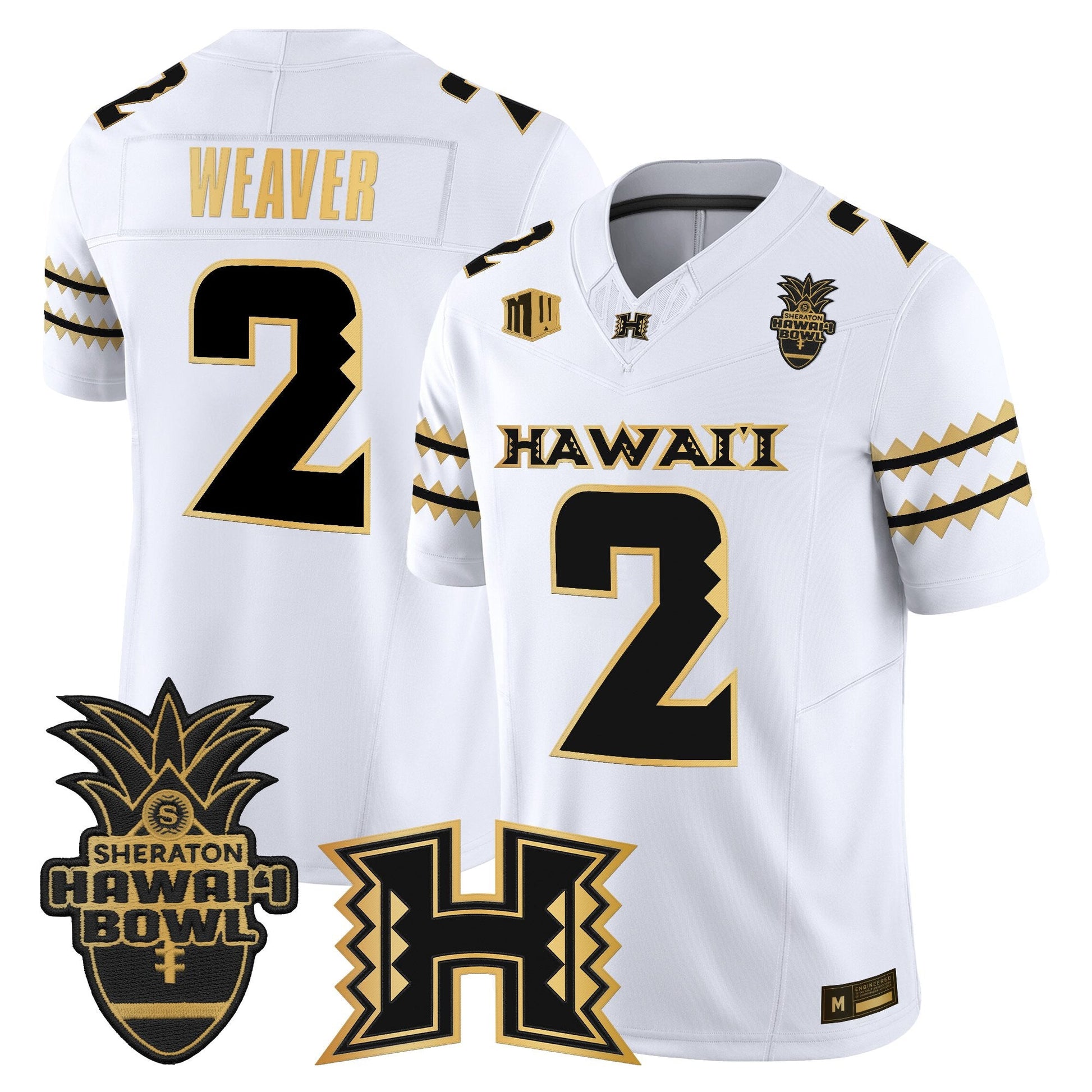 Men's Hawai'i Rainbow Warriors 2025 Hawai'i Bowl Gold Vapor Limited Jersey - All Stitched