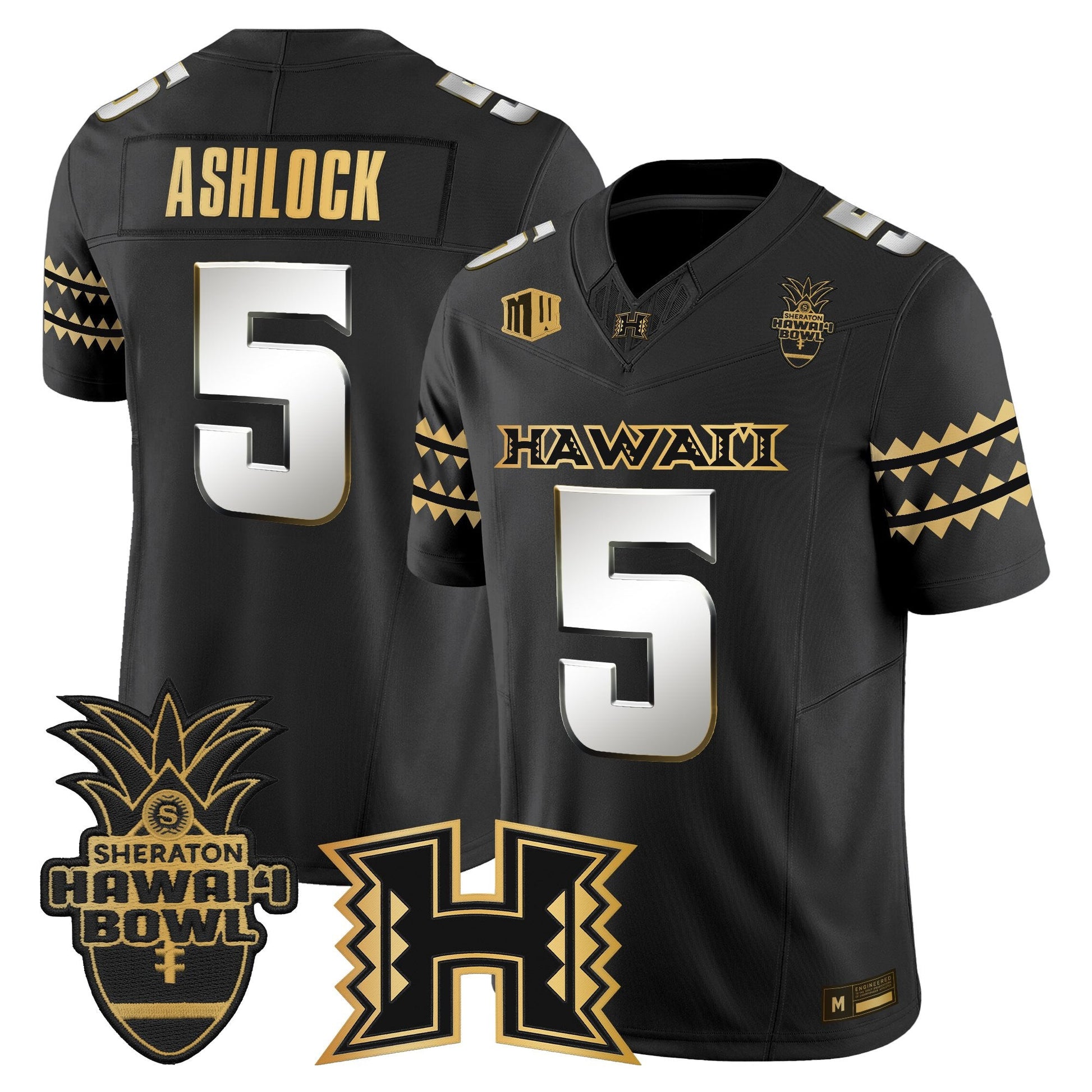 Men's Hawai'i Rainbow Warriors 2025 Hawai'i Bowl Gold Vapor Limited Jersey - All Stitched