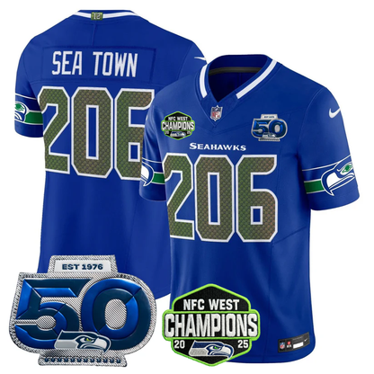 SEA 2026 NFC West Champions Limited Jersey - 50th Season Patch - All Stitched