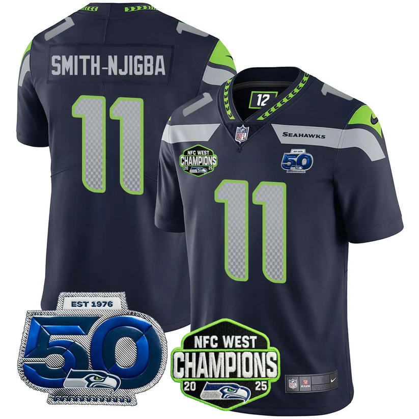 SEA 2026 NFC West Champions Limited Jersey - 50th Season Patch - All Stitched