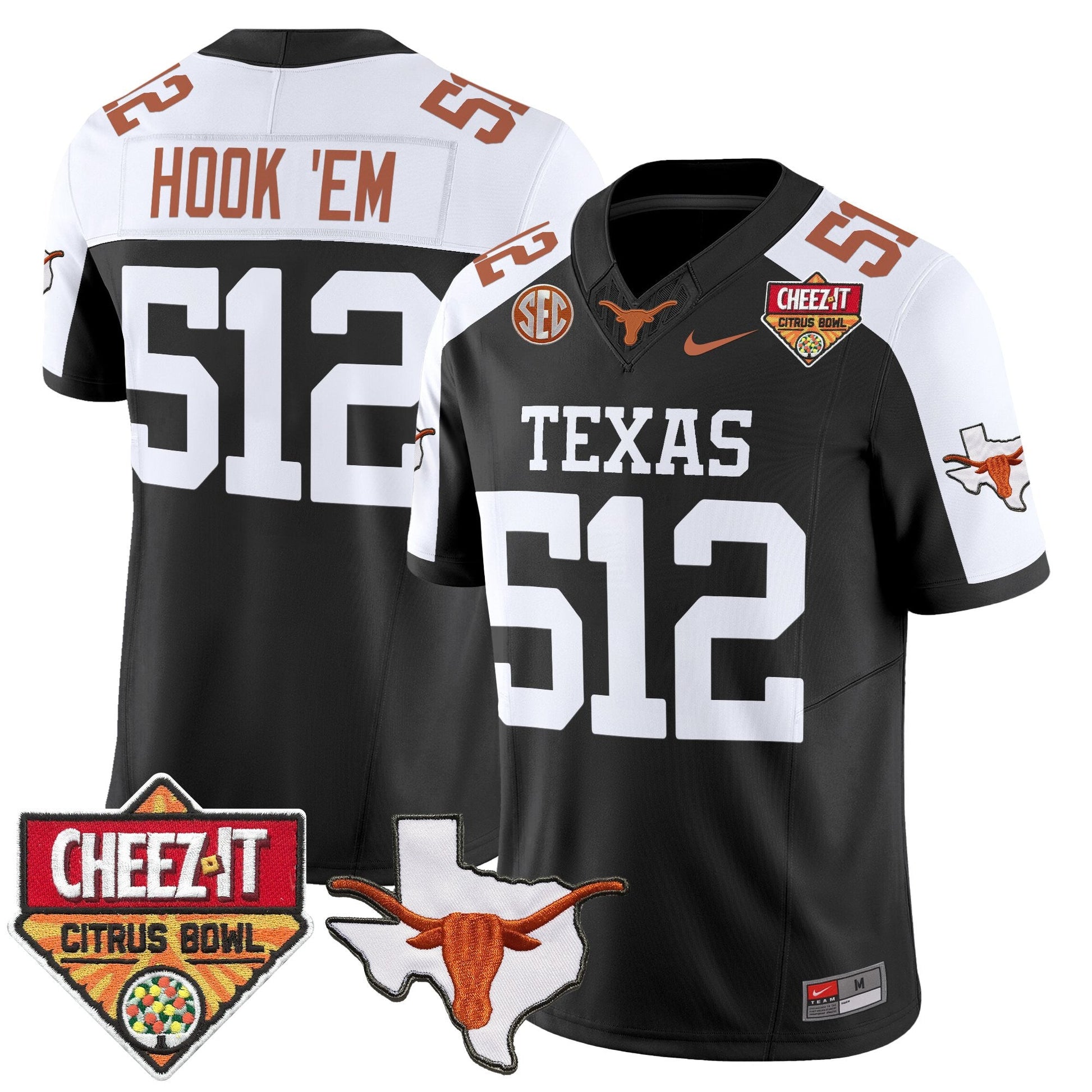 Men's Texas Longhorns 2025 Cheez-It Citrus Bowl Patch Vapor Limited Jersey - All Stitched