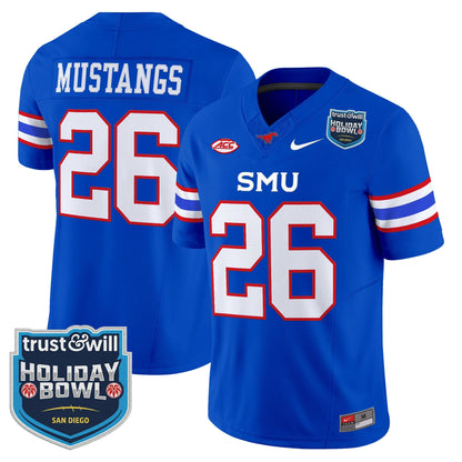 Men's SMU Mustangs 2026 Holiday Bowl Vapor Limited Jersey - All Stitched