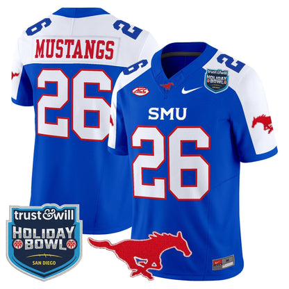 Men's SMU Mustangs 2026 Holiday Bowl Vapor Limited Jersey - All Stitched