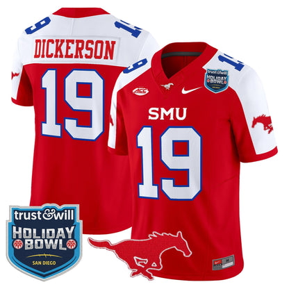 Men's SMU Mustangs 2026 Holiday Bowl Vapor Limited Jersey - All Stitched