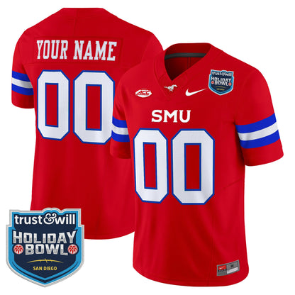 SMU Mustangs 2026 Holiday Bowl Vapor Limited Custom Jersey - All Stitched